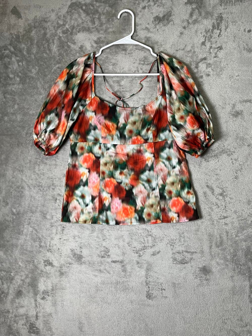 J.Crew Liberty Fabrics Hazy Days Floral Square Neck Puff Sleeve Blouse 4 New